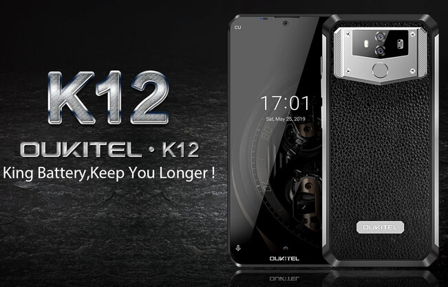 OUKITEL K12 発表、10000mAh大容量バッテリー搭載のスマートフォン 