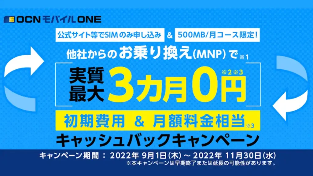 OCNモバイルONE キャンペーン