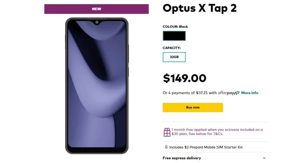 ZTE Optus X Tap 2