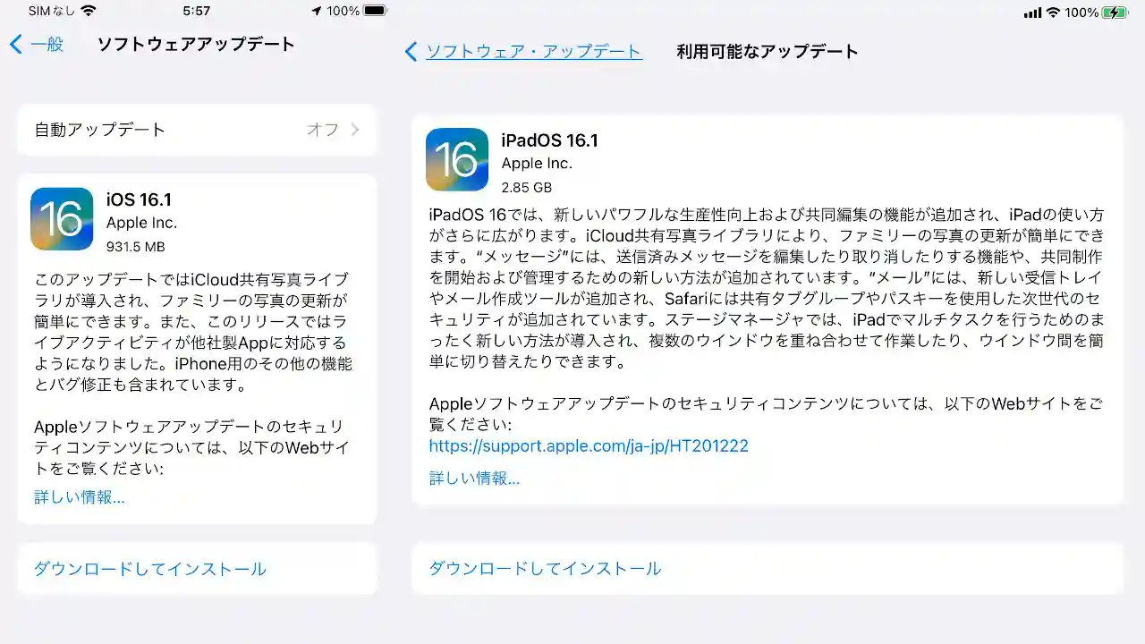 iOS 16.1/iPad OS 16.1