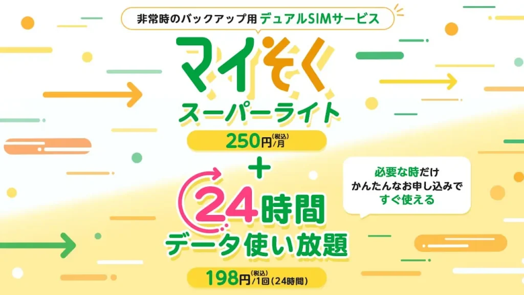 マイそく専用オプション「24時間データ使い放題」を値下げ