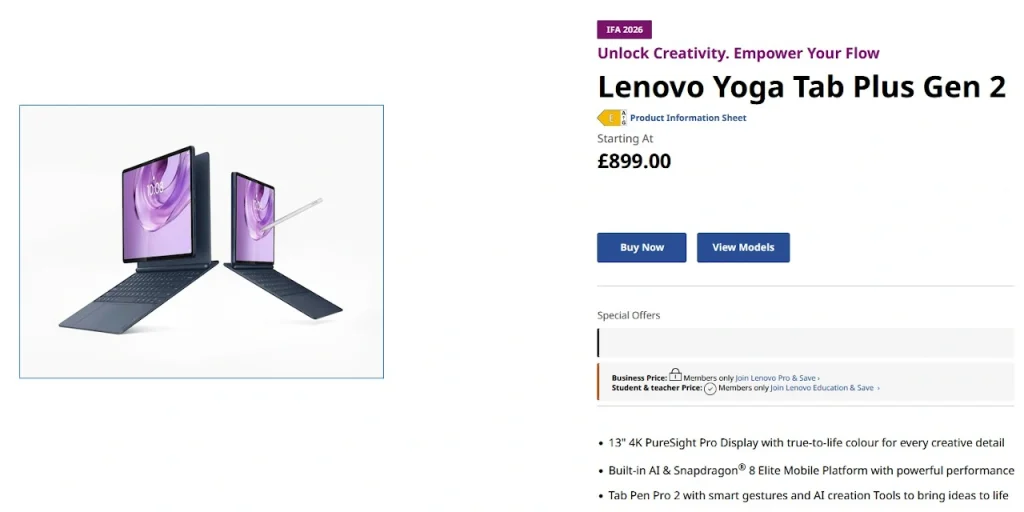 Lenovo Yoga Tab Plus Gen 2